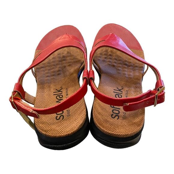 SOFTWALK Temara Women's Red Pearlized Thong Sandals NEW 6 - Picture 5 of 6